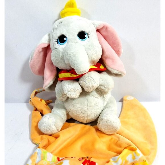 Disney Swaddle Baby Dumbo lot of 2 fringe blanket Lovey Babies Plush 10” Elephan - Picture 12 of 16